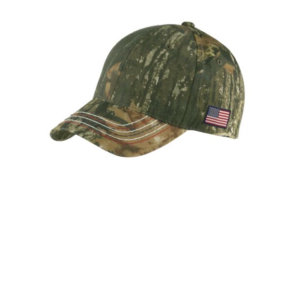 Americana Contrast Stitch Camouflage Cap Thumbnail