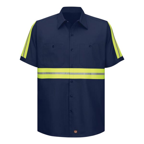 Men's Enhanced Visibility Short Sleeve Cotton Work Shirt Thumbnail
