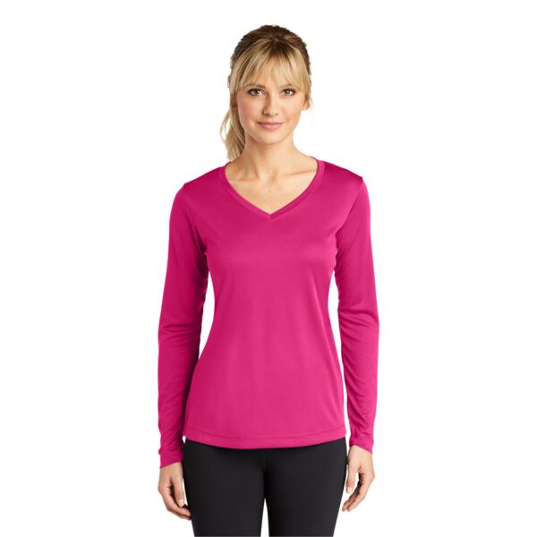 Ladies Long Sleeve PosiCharge ® Competitor V Neck Tee Thumbnail