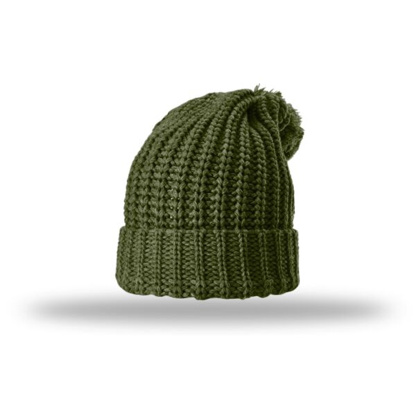 143 | CHUNK CABLE BEANIE WITH CUFF & POM Thumbnail