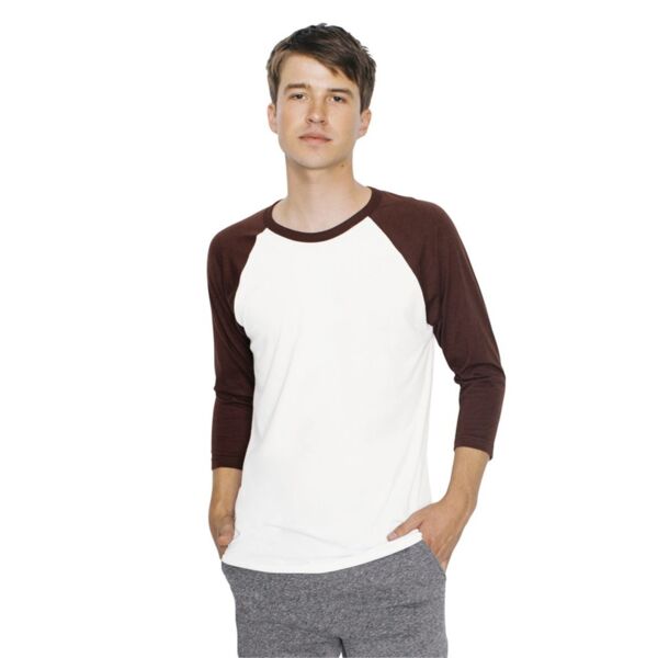 USA-Made 50/50 Poly/Cotton Raglan Three-Quarter Sleeve Tee Thumbnail