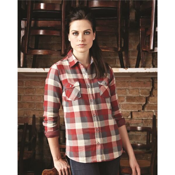 Women's Vintage Brushed Flannel Long Sleeve Shirt Thumbnail