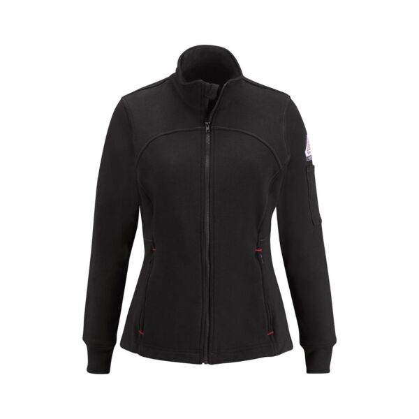 Women's Zip Front Fleece Jacket-Cotton/Spandex Blend Thumbnail