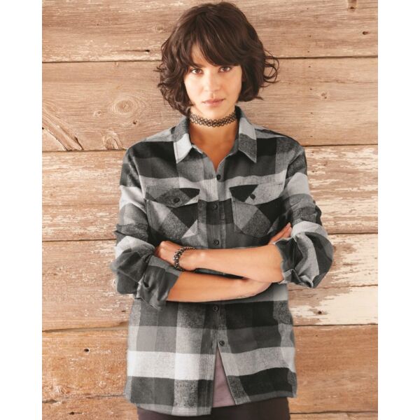 Women's Yarn-Dyed Long Sleeve Flannel Shirt Thumbnail