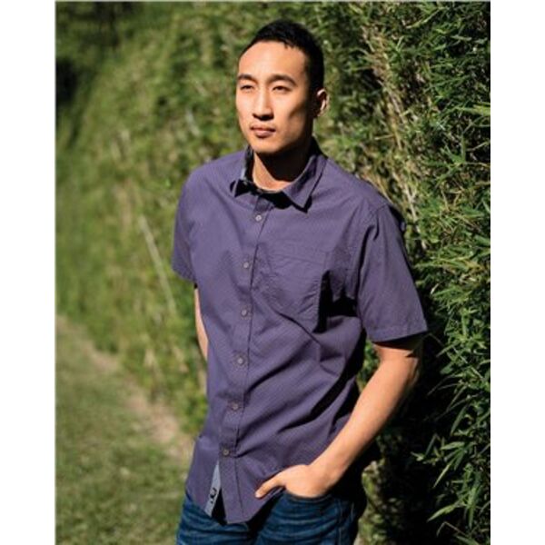 Peached Printed Poplin Short Sleeve Shirt Thumbnail