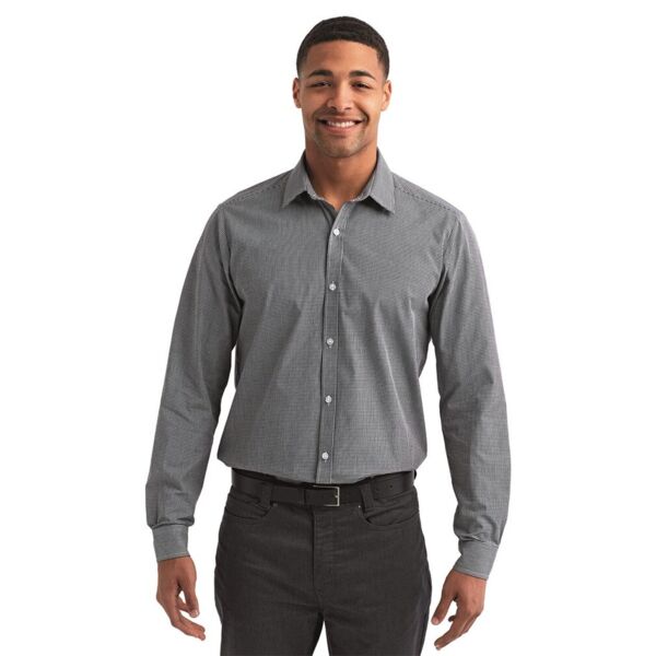 Microcheck Gingham Long-Sleeve Cotton Shirt Thumbnail