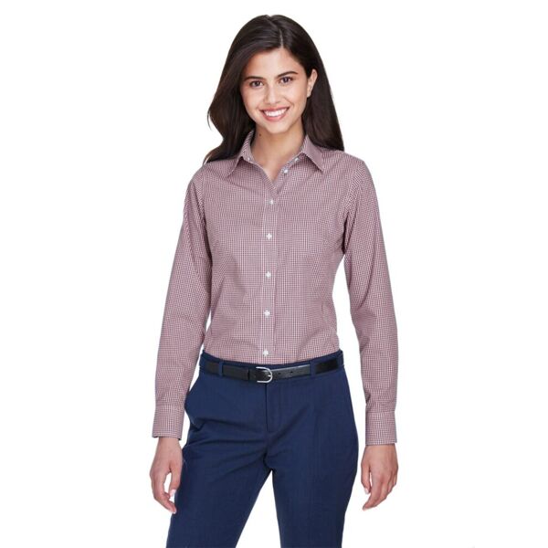 Women's Crown Collection® Gingham Check Woven Dress Shirt Thumbnail