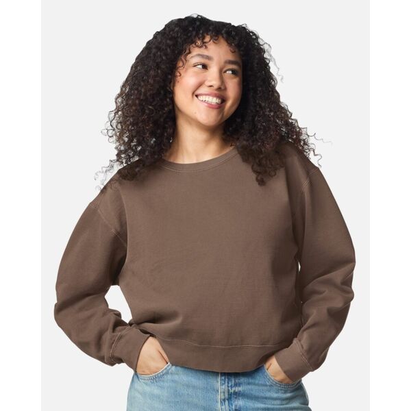 Women's Garment-Dyed Mid-Length Crewneck Sweatshirt Thumbnail